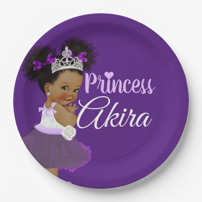 Royal African Purple Princess| Fancy Paper Plate (Front)