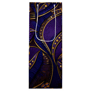 Royal Afro Wax Pattern Wine Gift Bag