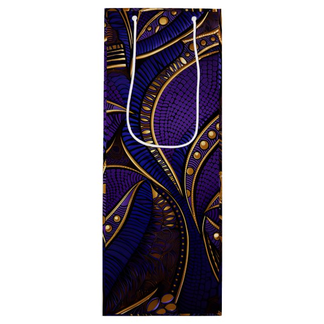 Royal Afro Wax Pattern Wine Gift Bag (Front)