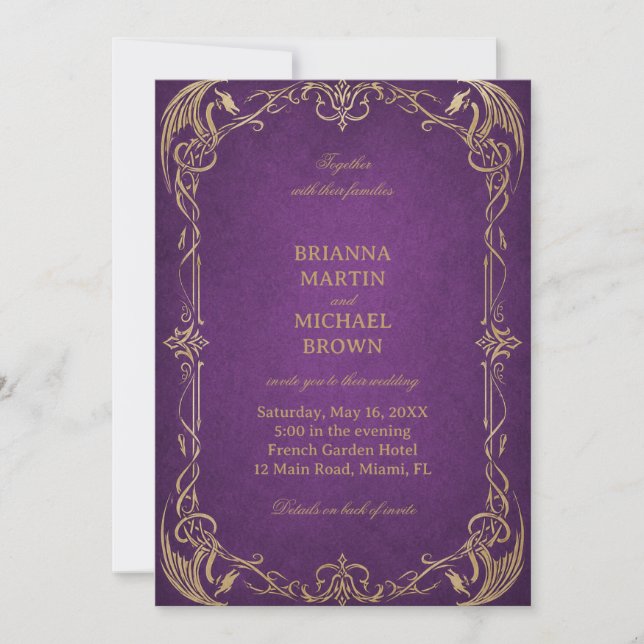 Royal Amethyst Art Celtic Invitation (Front)