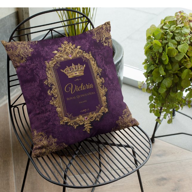 Royal Amethyst Quinceañera, custom Cushion (Creator Uploaded)