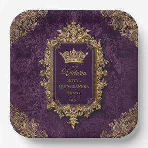 Royal Amethyst Quinceañera, custom Paper Plate