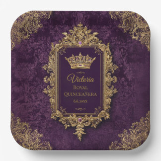 Royal Amethyst Quinceañera, custom Paper Plate