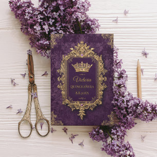 Royal Amethyst Quinceañera, custom Postcard