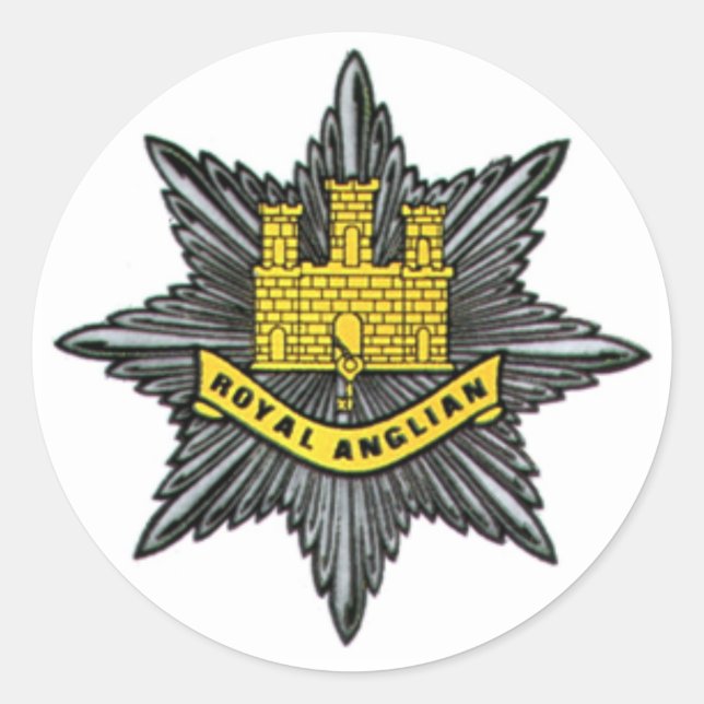 Royal Anglian Regiment Small Circular Sticker (Front)