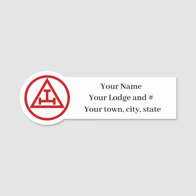 Royal Arch Freemason Masonic Masonry  Name Tag (Front)