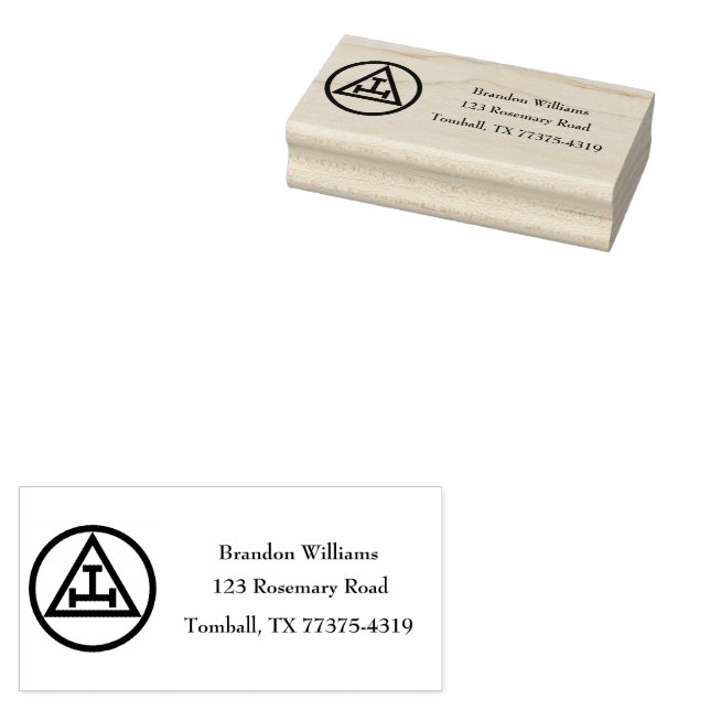 Royal Arch Freemason Masonic Square Compass  Rubber Stamp (Stamped)
