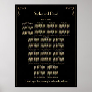 Royal Art Deco Great Gatsby Wedding Seating Chart