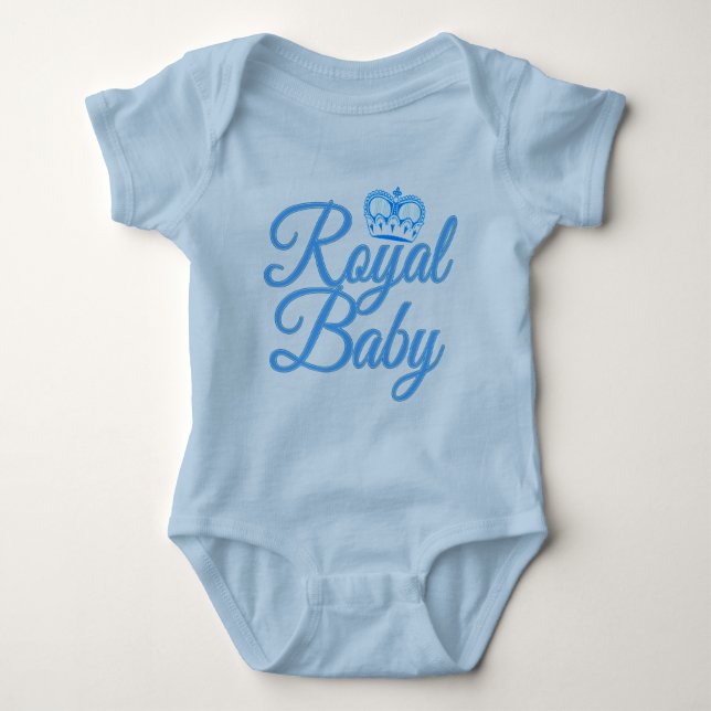 Royal Baby in Blue with Crown Bodysuit (Front)