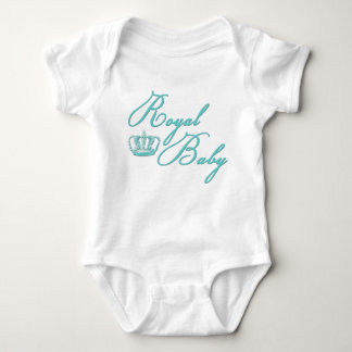 Royal Baby in Blue with Vintage Crown Baby Bodysuit