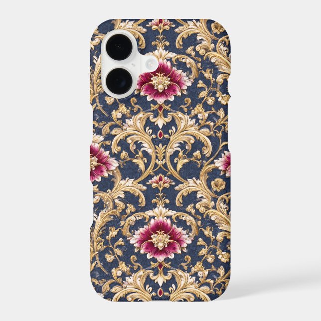 Royal Baroque Floral on Deep Blue (Back)