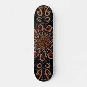 Royal Batik Floral Artistic Skateboard