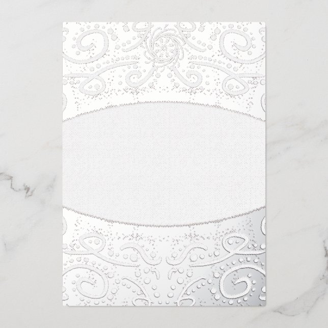 Royal Batik Floral Wedding Invitation Dusty Grey (Front)