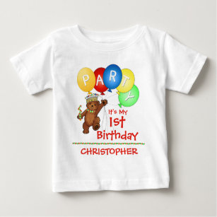 Royal Bear 1st Birthday Party Custom Baby T-Shirt