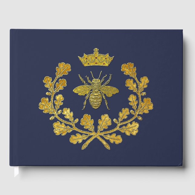 Royal Bee Crest & Your Colour Guest Book (Front)