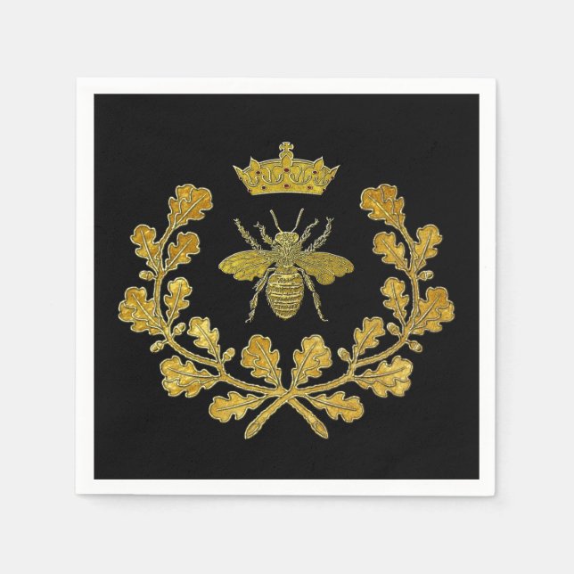 Royal Bee Crest & Your Colour Napkin (Front)