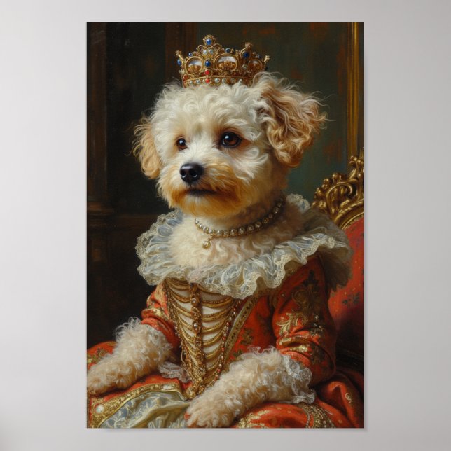 Royal Bichon Frise Portrait Poster (Front)