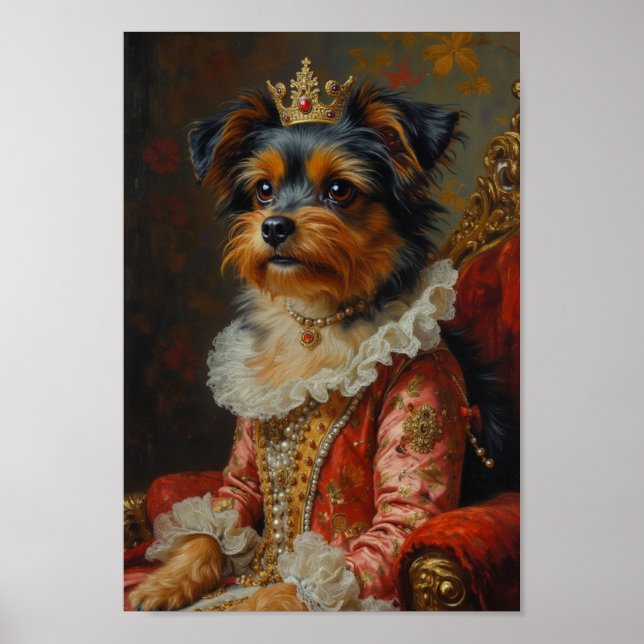 Royal Biewer Terrier Portrait Poster (Front)