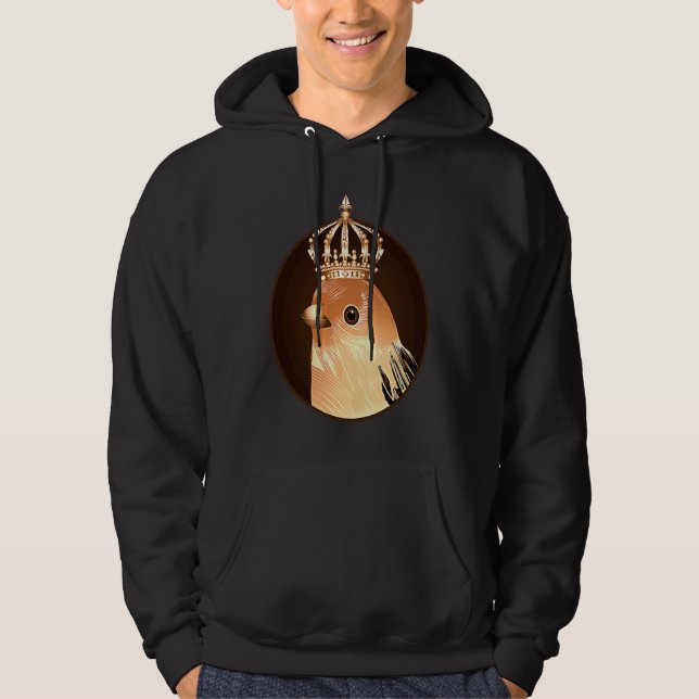 Royal bird as portrait with golden crown  1 hoodie (Front)