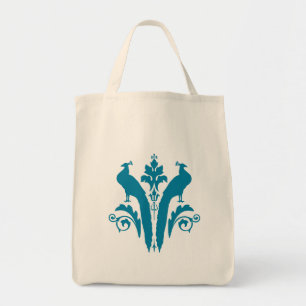 ROYAL BIRDS Teal Organic Tote Bag