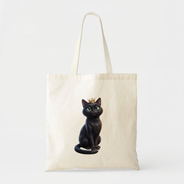 Royal Black Cat Tote Bag (Front)