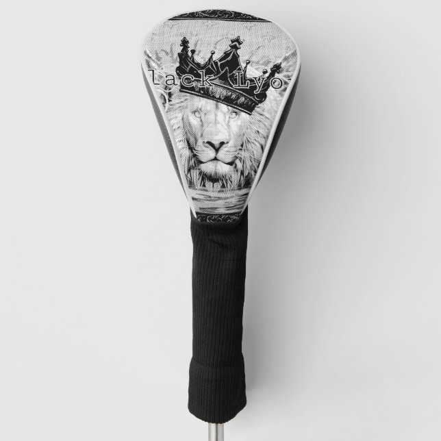 Royal black Lyon  Golf Head Cover (Front)