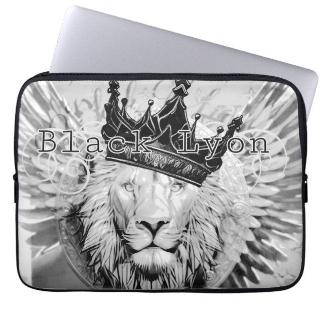 Royal black Lyon  Laptop Sleeve (Front)