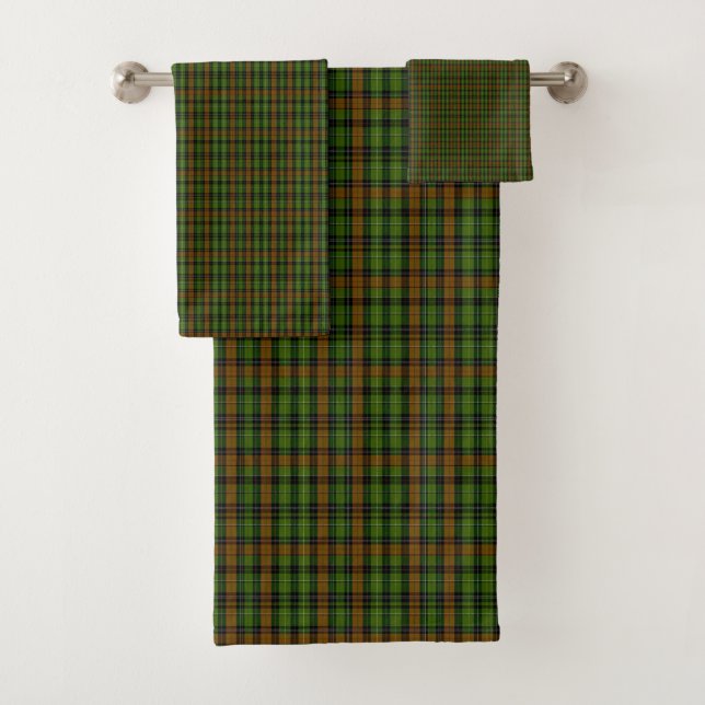 Royal Black Watch Tartan Plaid Classic Blue  Bath Towel Set (Insitu)