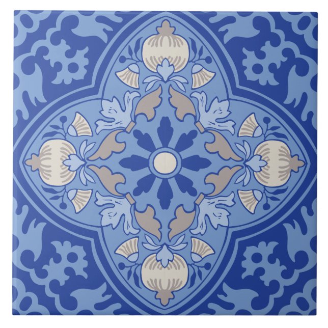 Royal Bloom Ceramic Tile (Front)