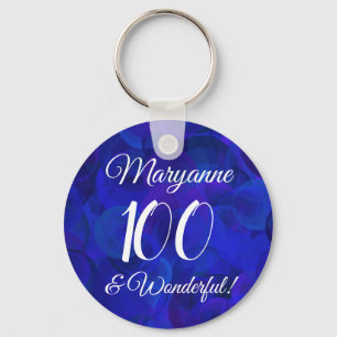 Royal Blue 100 and Wonderful Birthday Party Key Ring