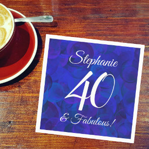 Royal Blue 40 and Fabulous Birthday Party Napkin