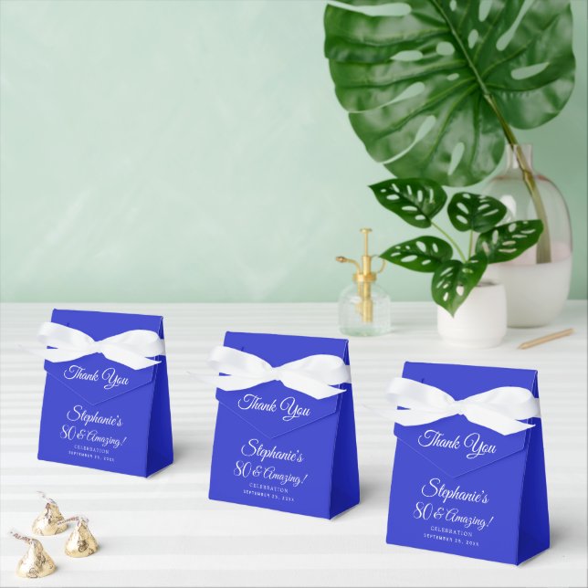 Royal Blue 80 and Amazing Birthday Party Favour Box (Multiple)