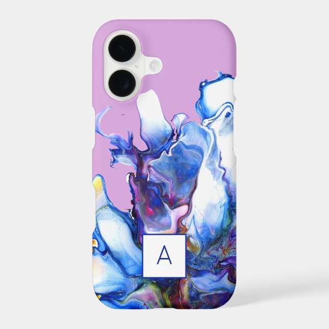 Royal Blue Abstract Fluid Art Monogrammed (Back)