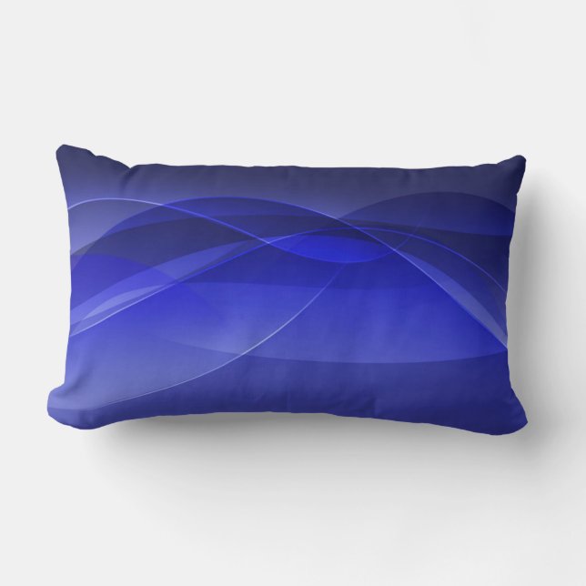 Royal Blue Abstract Modern Backdrop Design Lumbar Cushion (Front)