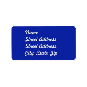 Royal Blue Address Sticker