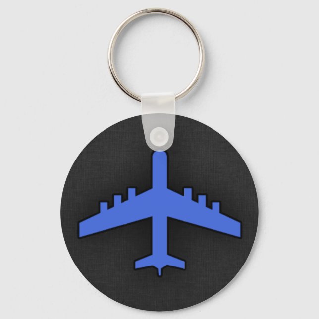 Royal Blue Aeroplane Key Ring (Front)