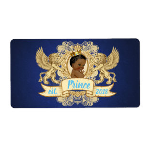 Royal Blue African Prince-Mini Champagne Labels