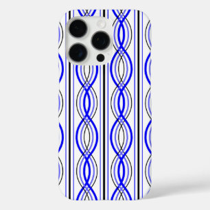 royal blue and black wavy lines iPhone case