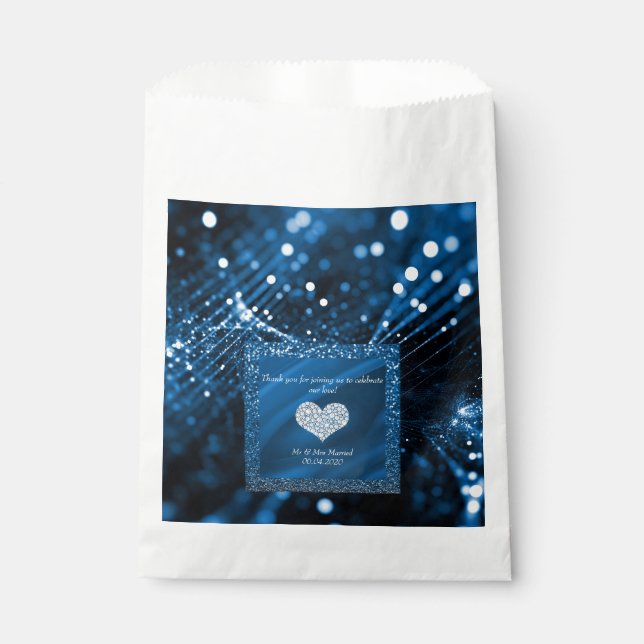 ROYAL BLUE AND GLITTER FAVOR BAG NEW (Front)
