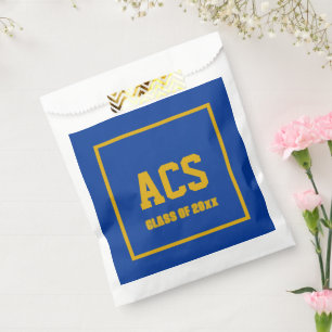 Royal Blue and Gold Colours and Letters Favour Bag