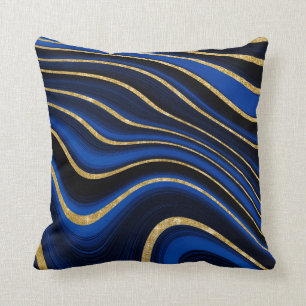 royal blue and gold cushion