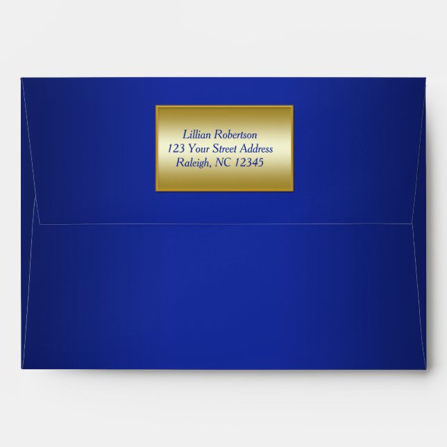 Royal Blue and Gold Envelope for 5x7 Sizes (Back (Top Flap))