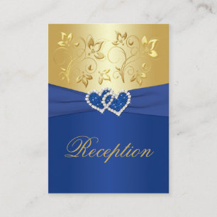 Royal Blue and Gold Floral Enclosure Card