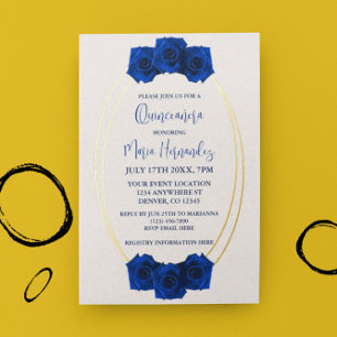 Royal Blue and Gold Geometric Quinceañera