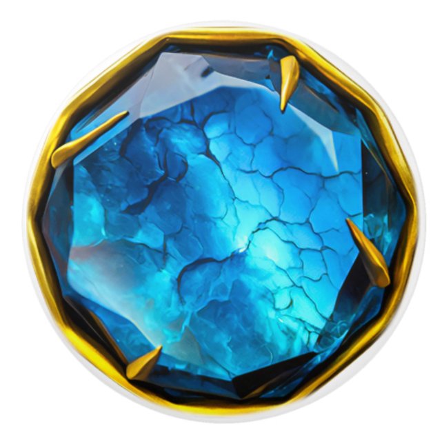 Royal Blue And Gold Jewellery Stone Ceramic Knob (Front)