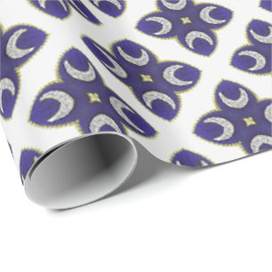 Royal blue and Gold Luxury Holiday Wrapping Paper