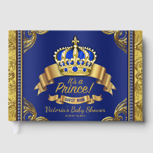 Royal Blue and Gold Prince Baby Shower Guest Books