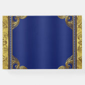 Royal Blue and Gold Prince Baby Shower Guest Books (Back)