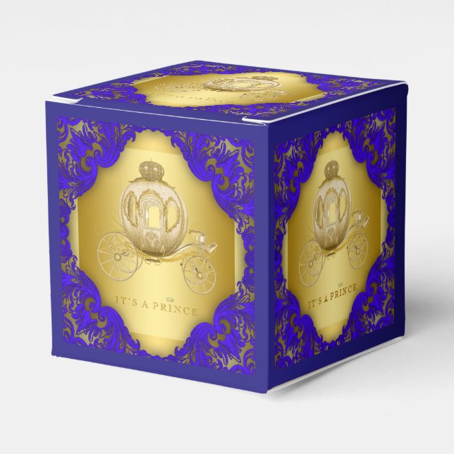 Royal Blue and Gold Prince Favour Box (Front Side)