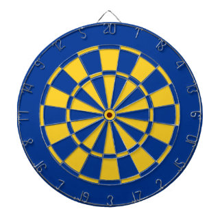 Royal Blue and Gold Team Colour Dartboard and Dart